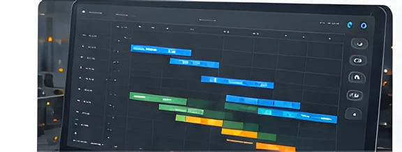 Gantora on screen: a Gantt chart of a live project.